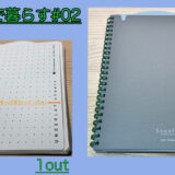 下敷きを切ってサイズ調整した様子と新旧ノートの比較